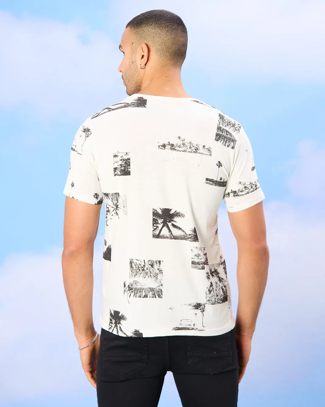 Men White Wild Print T-Shirt sold by Redtag product image thumbnail 3
