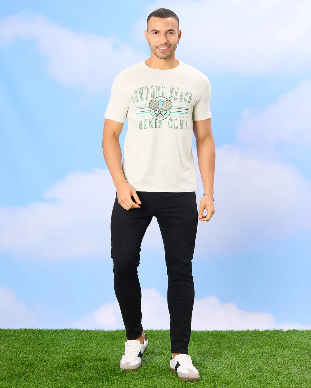 Men White Tennis Club Print T-Shirt sold by Redtag product image thumbnail 2