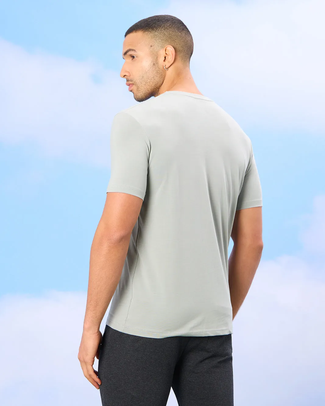 Men Grey Solid Active T-Shirt sold by Redtag product image thumbnail 3