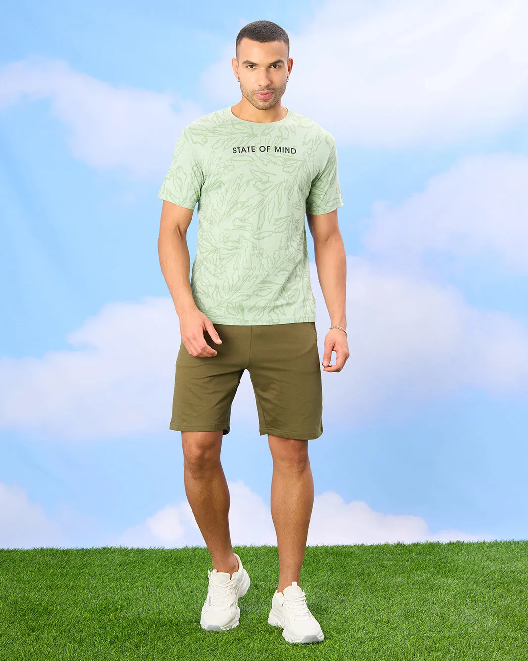 Men Green State of Mind Print T-Shirt sold by Redtag product image thumbnail 2