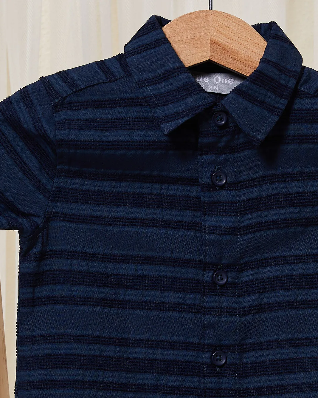 Infant Boys Navy Striped Casual Shirt sold by Redtag product image thumbnail 2