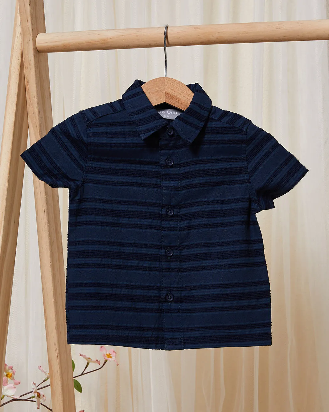 Infant Boys Navy Striped Casual Shirt sold by Redtag