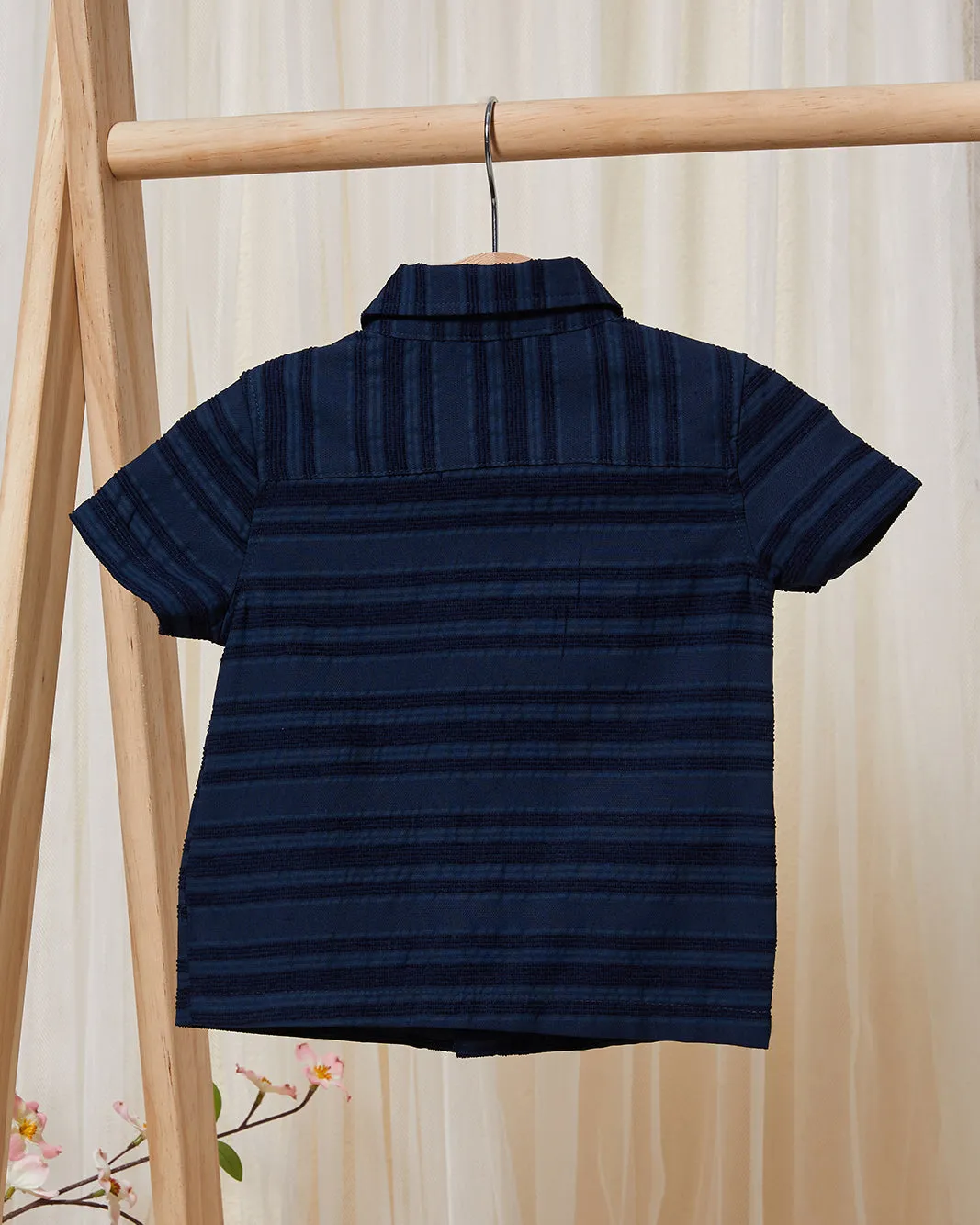 Infant Boys Navy Striped Casual Shirt sold by Redtag product image thumbnail 3