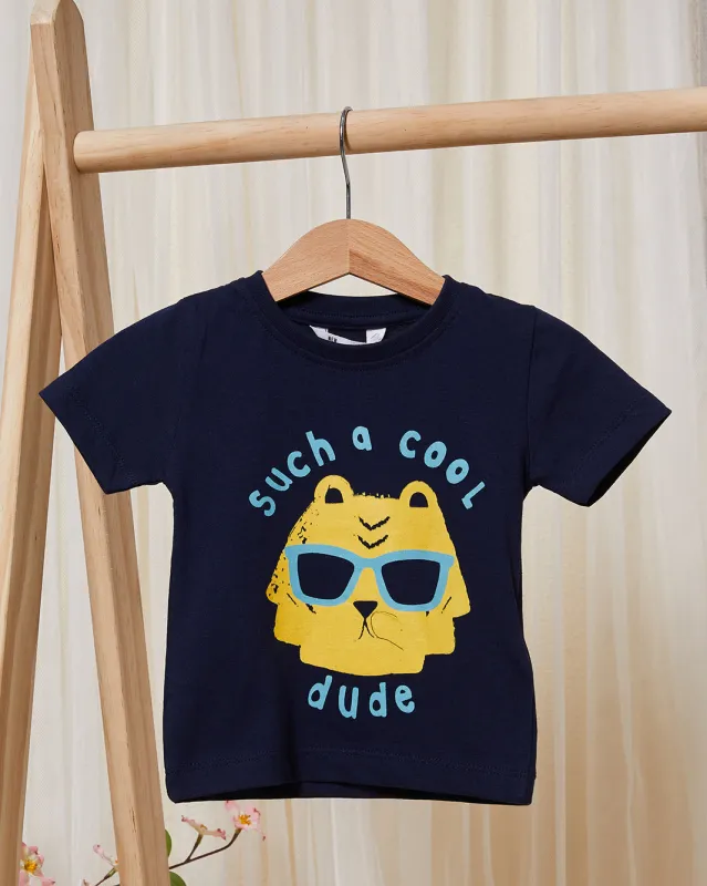 Infant Boys Navy Printed T-Shirt sold by Redtag