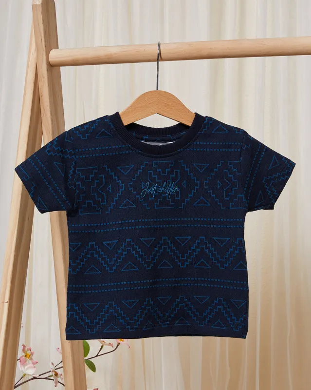 Infant Boys Navy Printed T-Shirt sold by Redtag