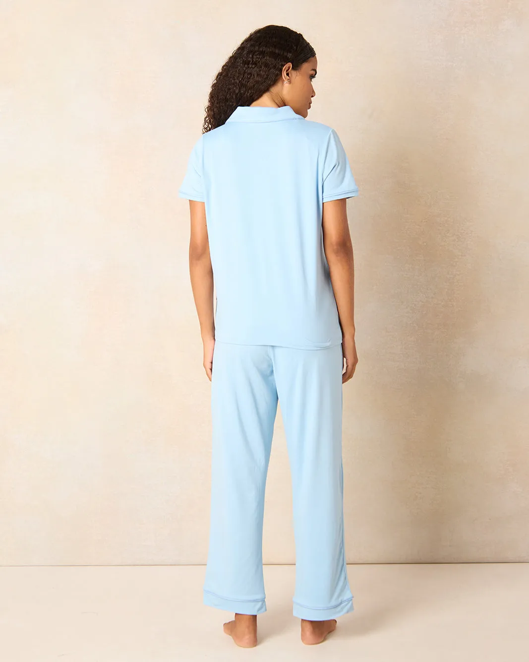 Women Blue Solid Pyjama Set (2 Piece) sold by Redtag product image thumbnail 4