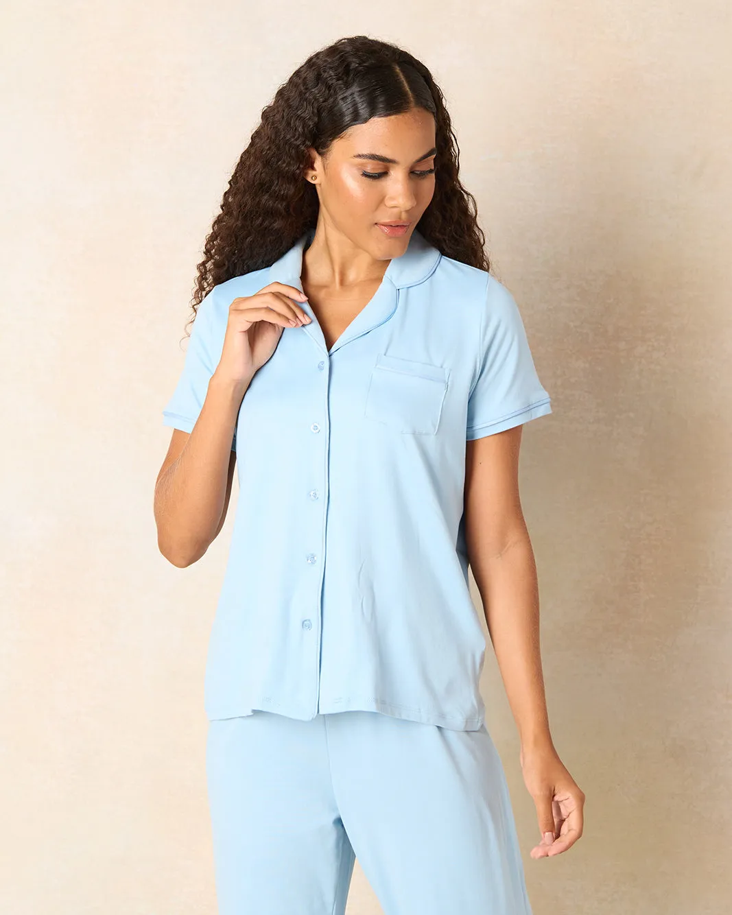 Women Blue Solid Pyjama Set (2 Piece) sold by Redtag product image thumbnail 2
