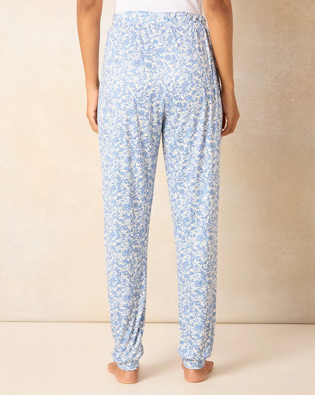 Woman Cream And Blue Printed Pyjama Bottom sold by Redtag product image thumbnail 3