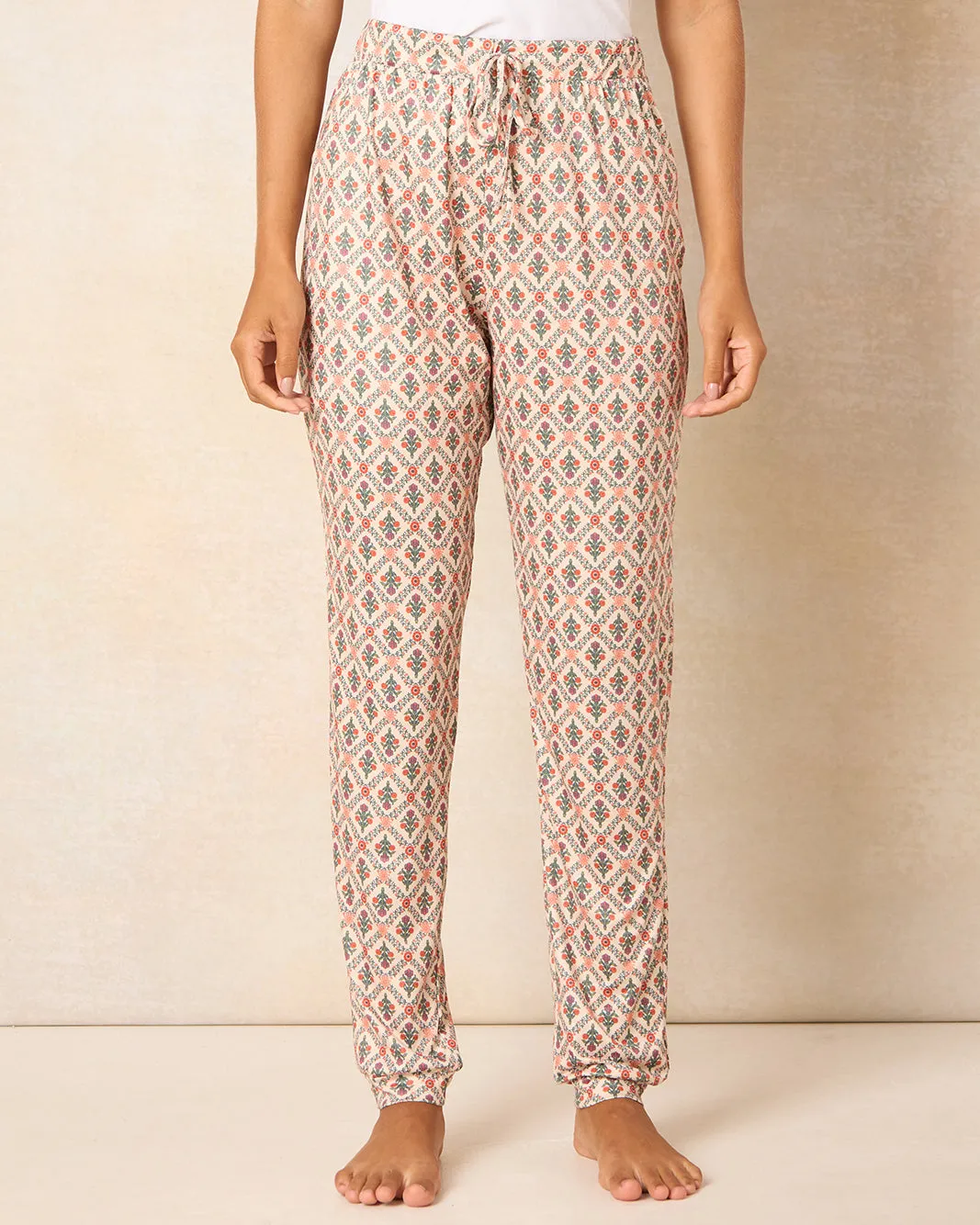 Woman Beige Printed Pyjama Bottom sold by Redtag