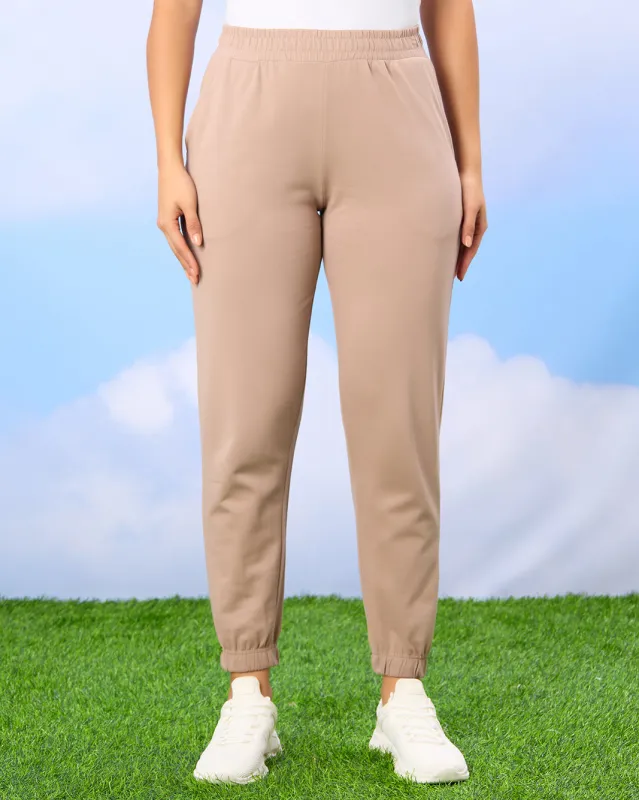 Woman Beige Solid Active Pants sold by Redtag