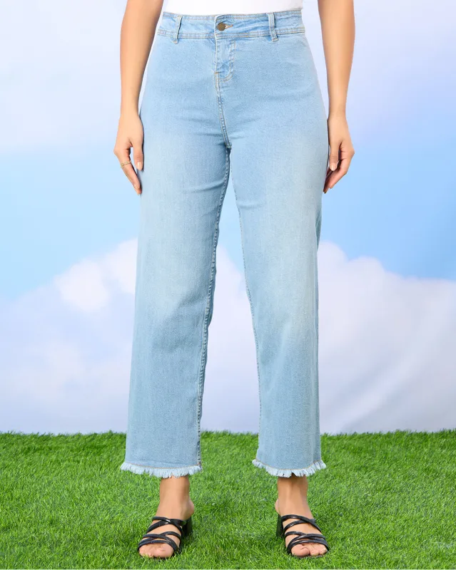 Women Blue Marine Straight Jeans sold by Redtag
