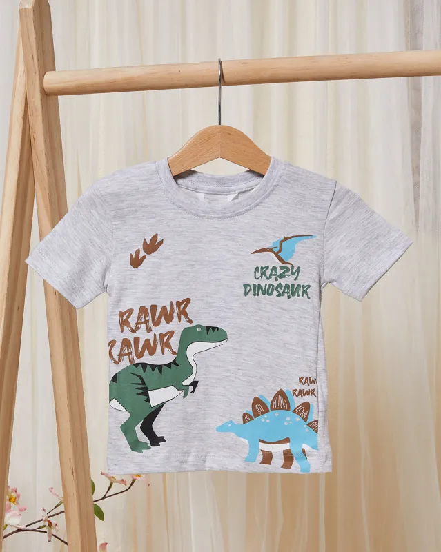 Infant Boys Grey Dino Print T-Shirt sold by Redtag