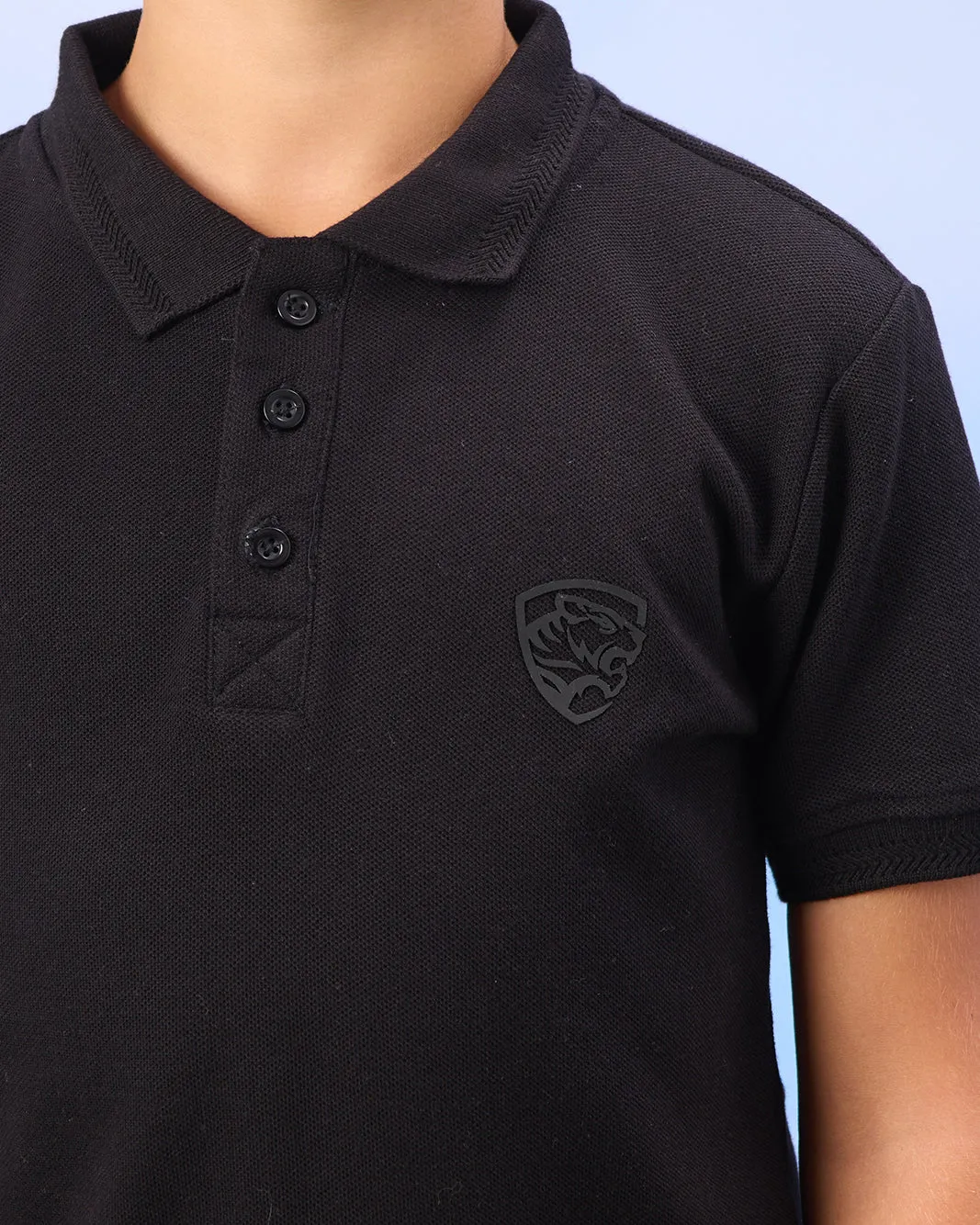 Boys Black Solid Polo Shirt sold by Redtag product image thumbnail 4