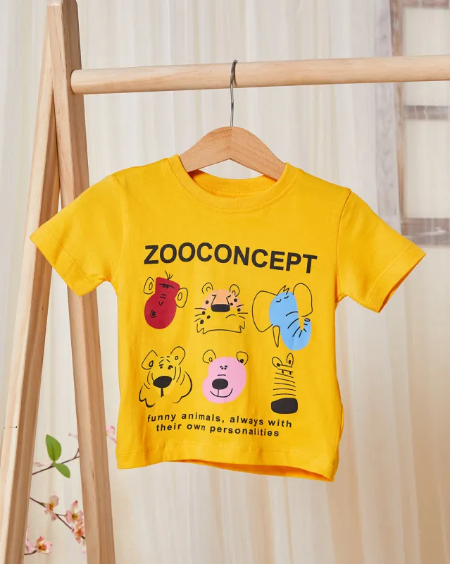 Infant Boys Yellow Printed Short Sleeved T-Shirt sold by Redtag