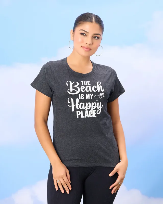 Women Charcoal Basic Printed T-shirt sold by Redtag