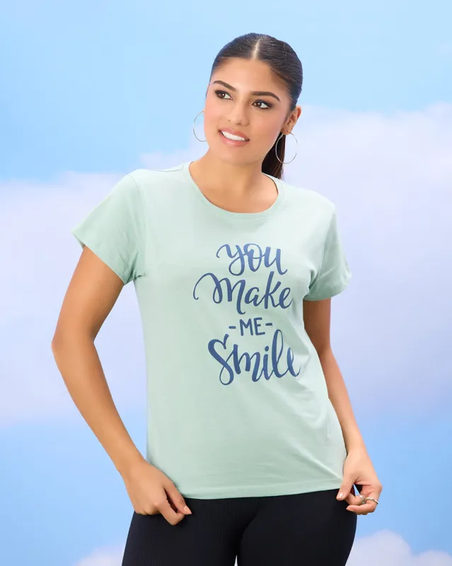 Women Green Basic Printed T-shirt sold by Redtag