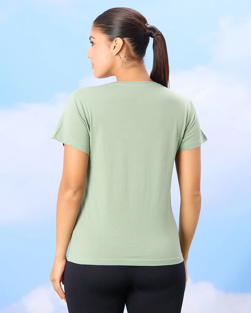 Women Green Basic Printed T-shirt sold by Redtag product image thumbnail 3