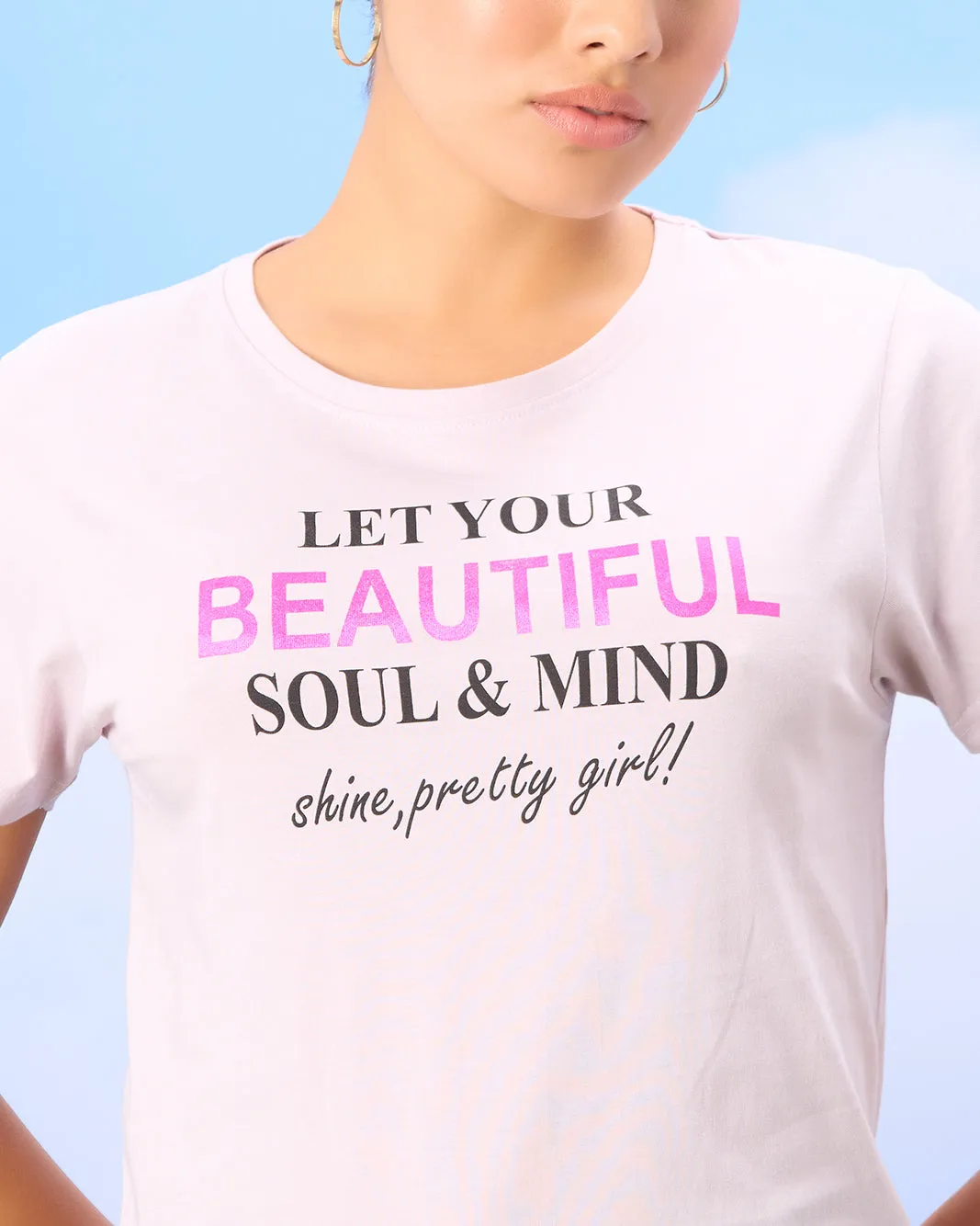 Women Lilac Basic Printed T-shirt sold by Redtag product image thumbnail 4