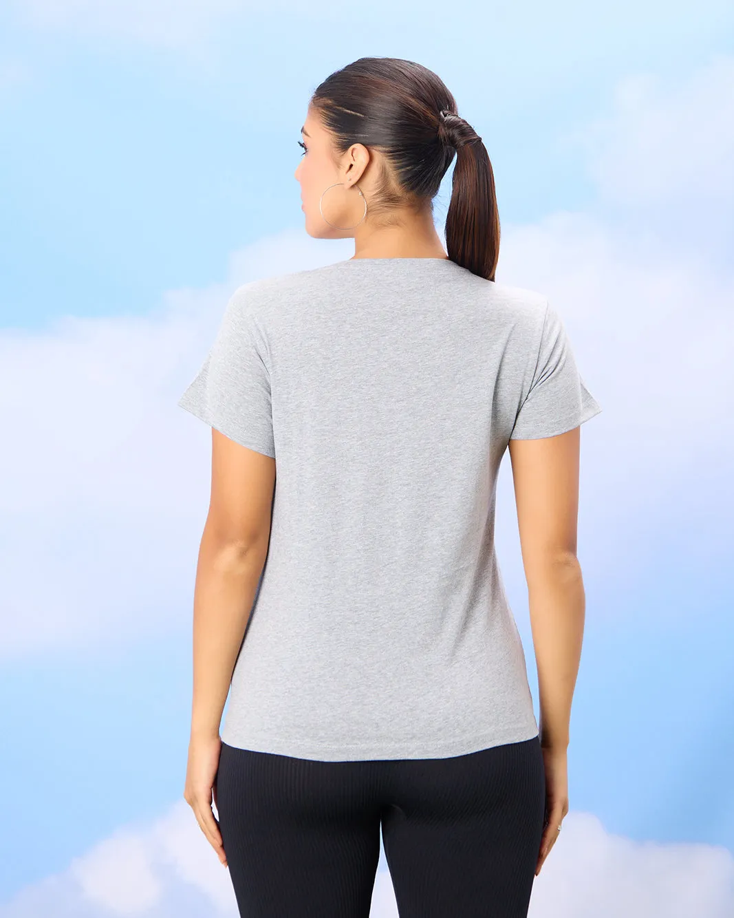 Women Grey Basic Graphic T-shirt sold by Redtag product image thumbnail 3