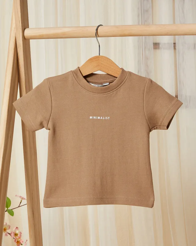 Infant Boys Brown Minimalist T-Shirt sold by Redtag