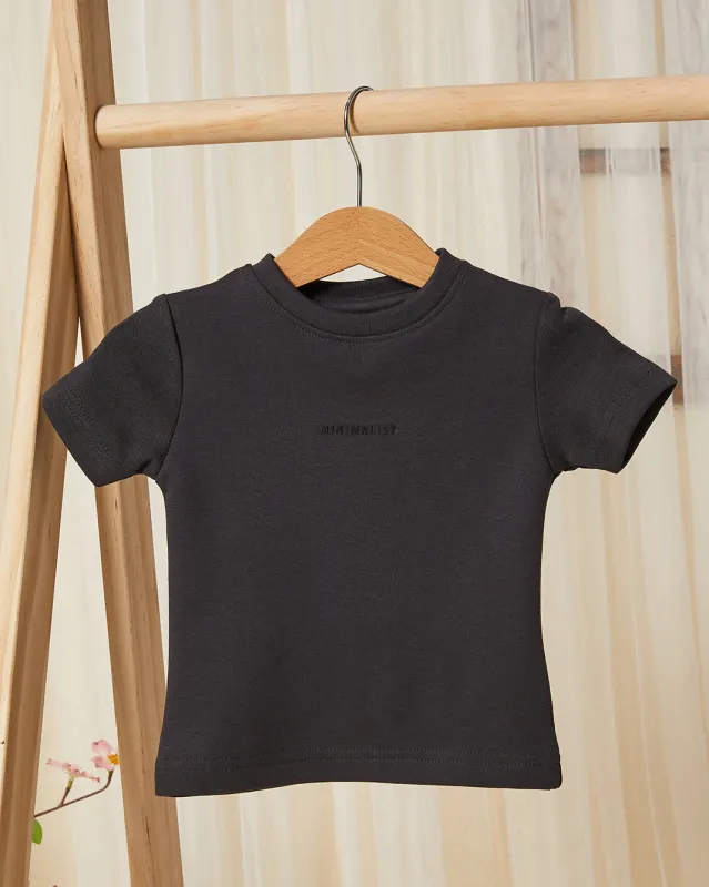 Infant Boys Black Minimalist T-Shirt sold by Redtag