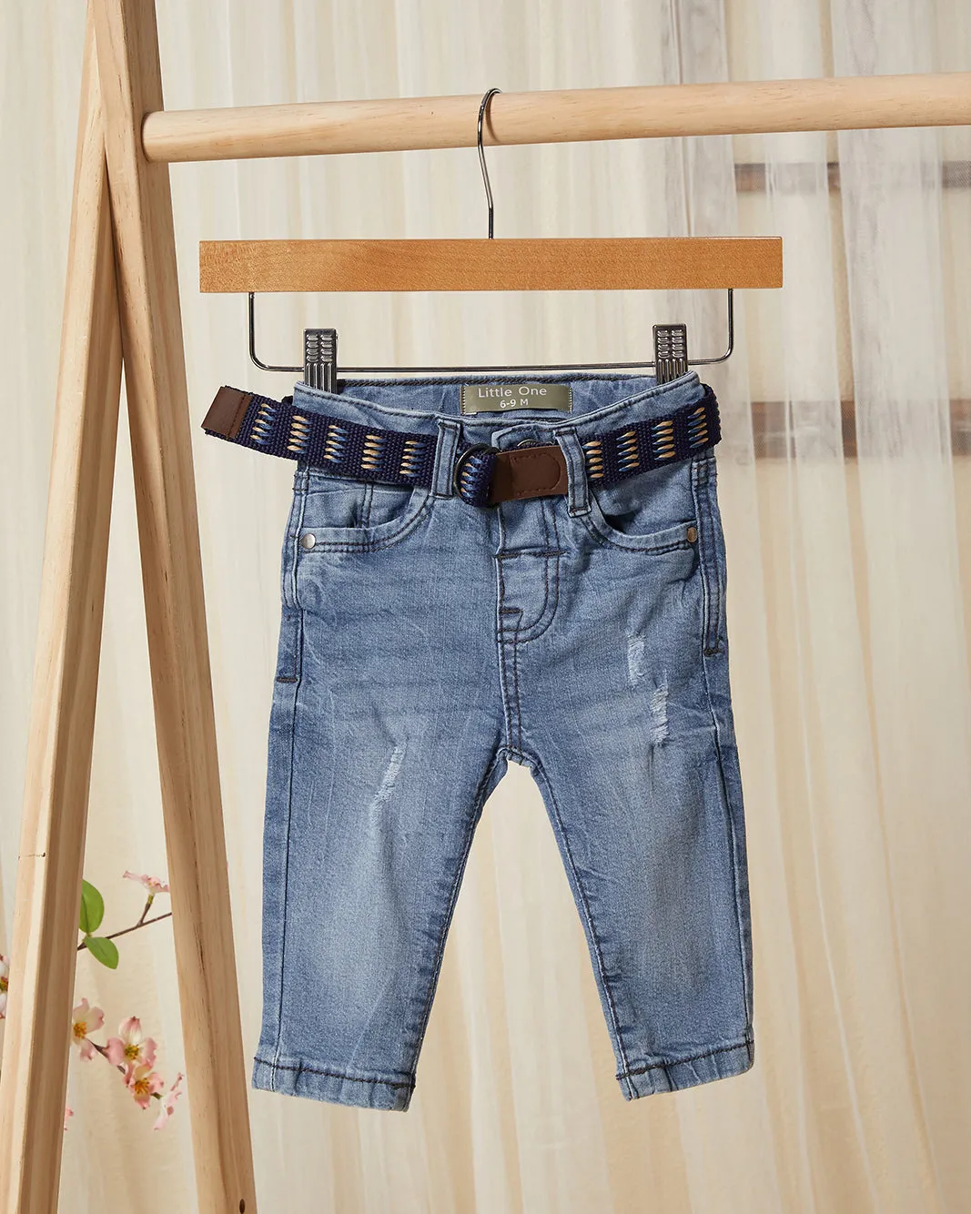 Infant Boys Blue Belted Jeans sold by Redtag