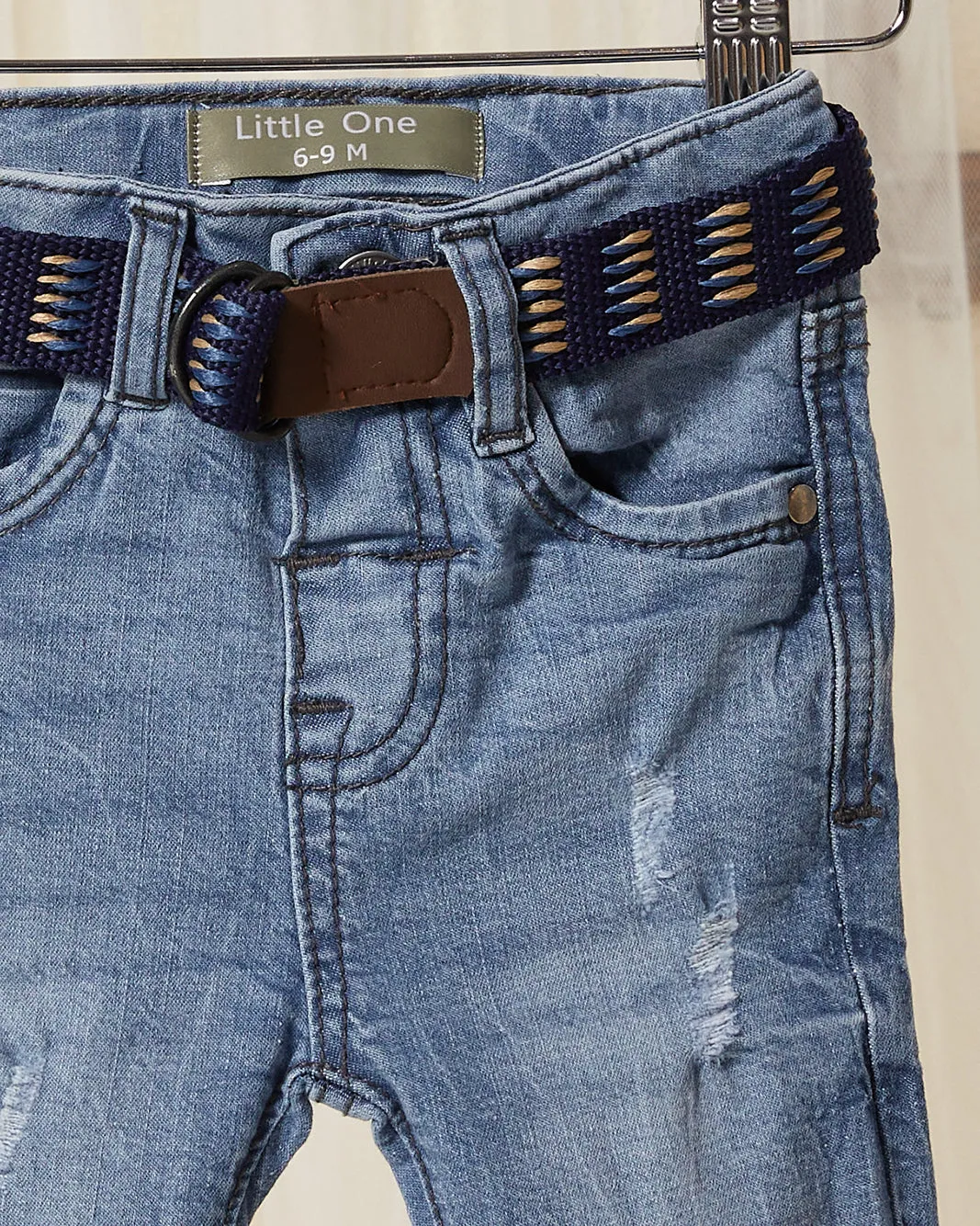 Infant Boys Blue Belted Jeans sold by Redtag product image thumbnail 2