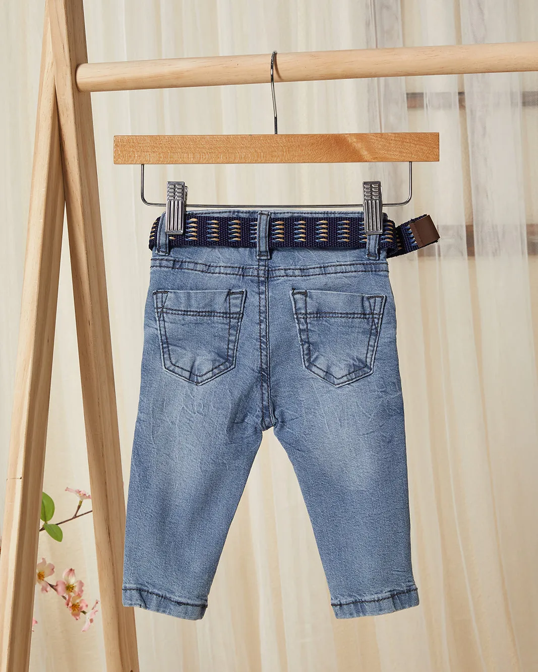 Infant Boys Blue Belted Jeans sold by Redtag product image thumbnail 3