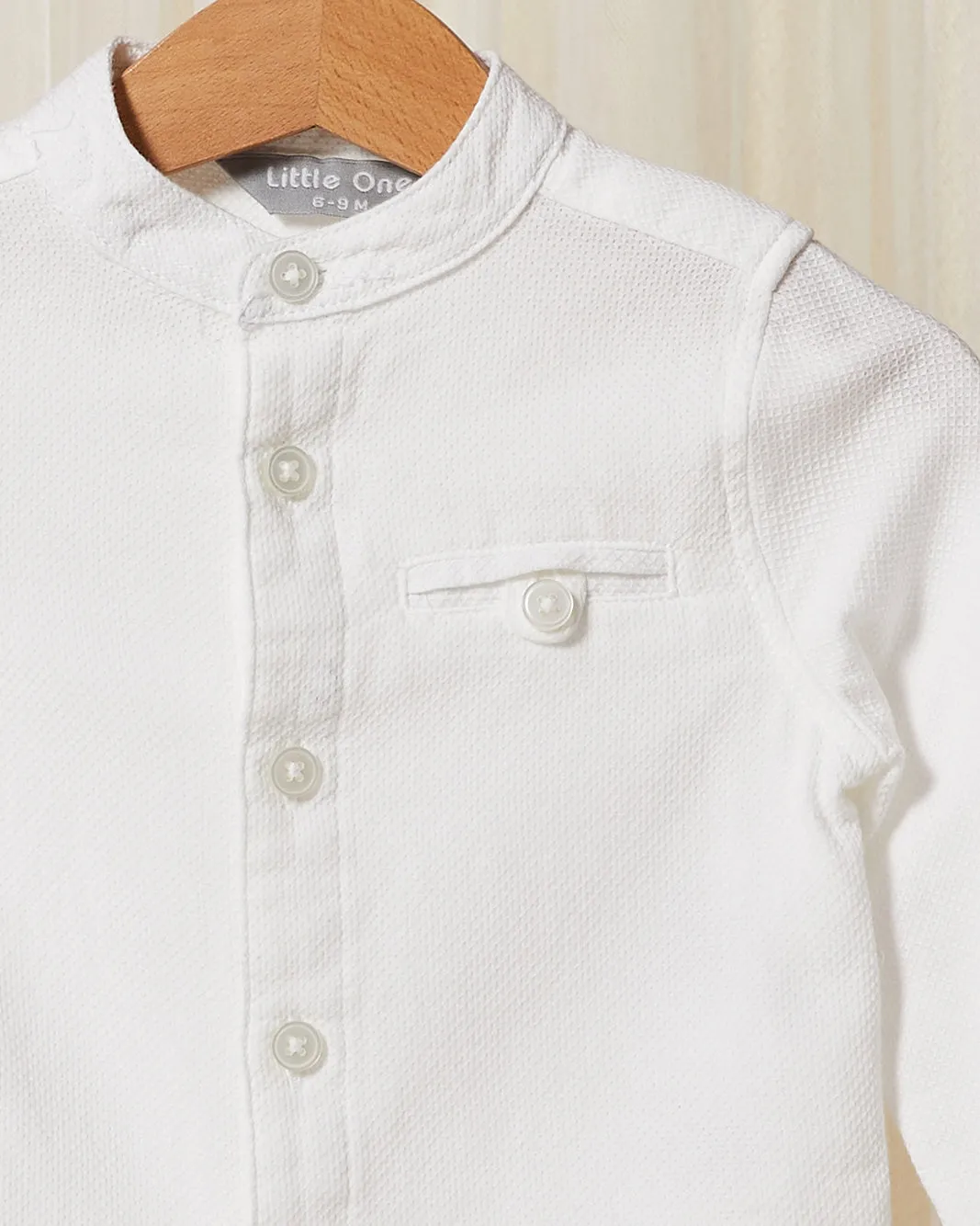 Infant Boys White Mandarin Casual Shirt sold by Redtag product image thumbnail 2