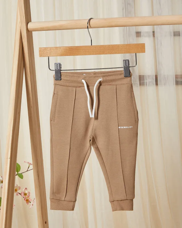 Infant Boys Brown Minimalist Track Pants sold by Redtag