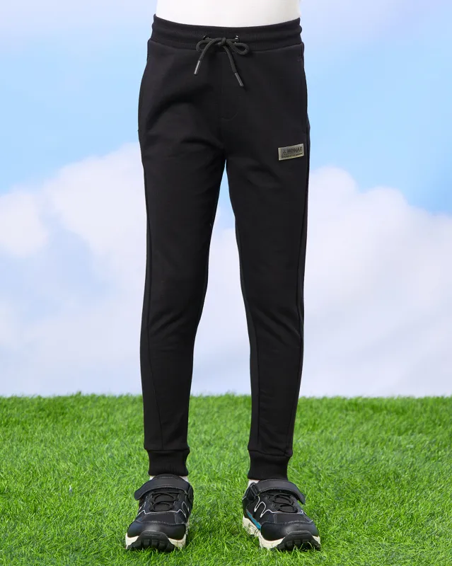 Boys Black Basic Track Pants sold by Redtag