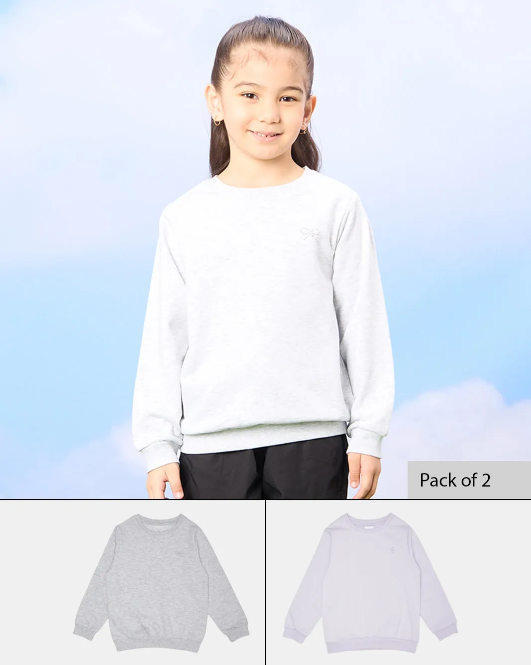 Girls Lilac And Grey Sweatshirt Set (2 Piece) sold by Redtag