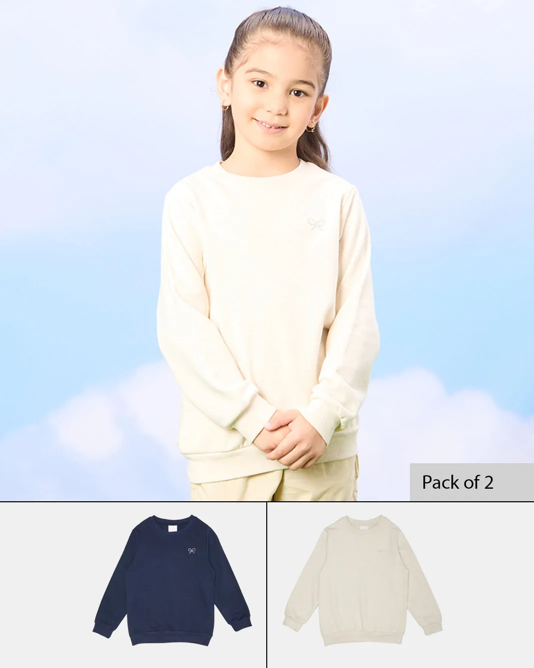 Girls Navy And Ecru Sweatshirt Set (2 Piece) sold by Redtag