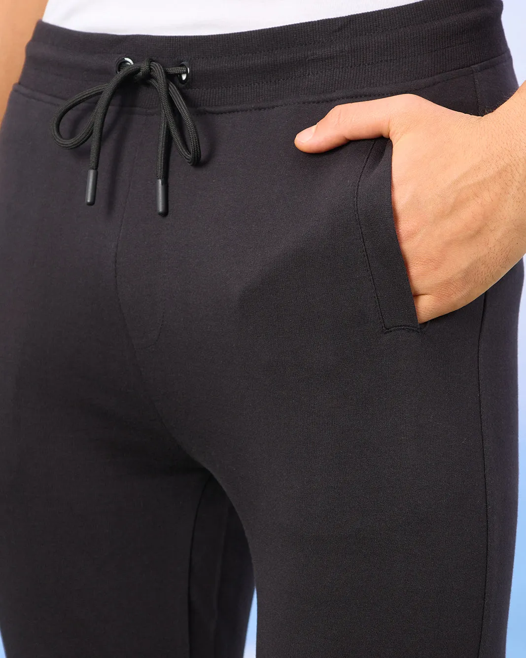 Men Black Plain Active Pants sold by Redtag product image thumbnail 4
