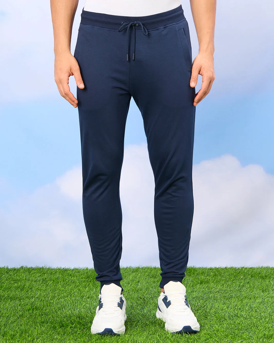 Men Navy Plain Active Pants sold by Redtag