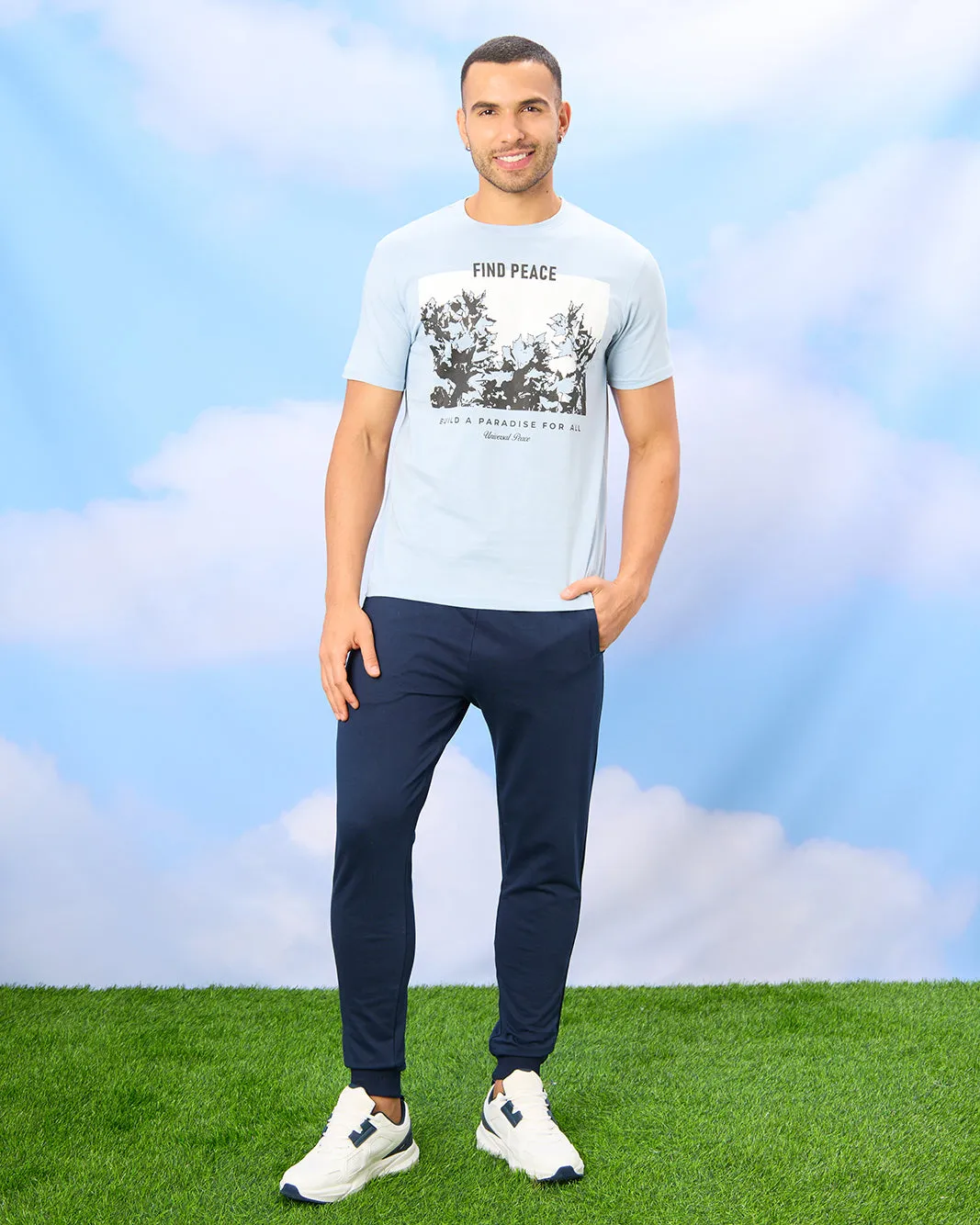 Men Navy Plain Active Pants sold by Redtag product image thumbnail 2