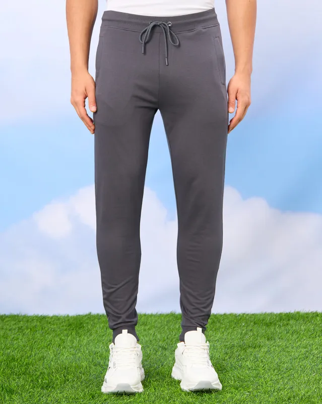 Men Charcoal Plain Active Pants sold by Redtag