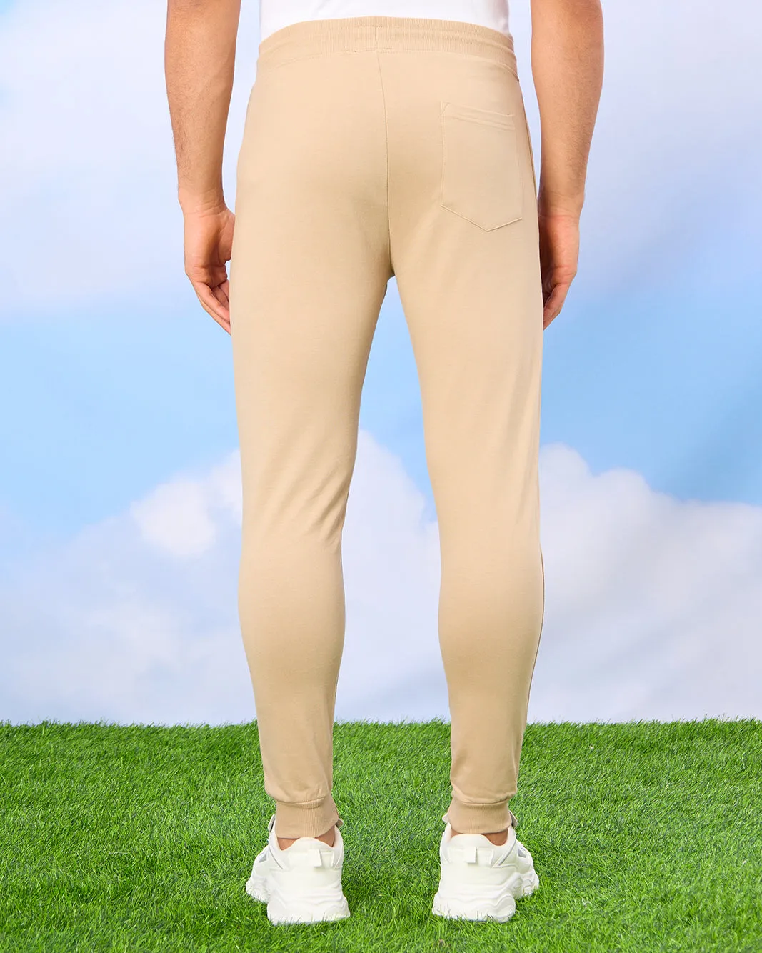 Men Beige Plain Active Pants sold by Redtag product image thumbnail 3