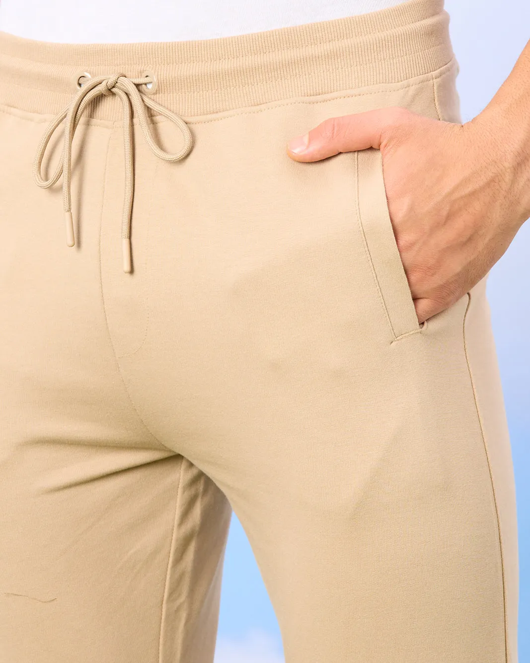 Men Beige Plain Active Pants sold by Redtag product image thumbnail 4