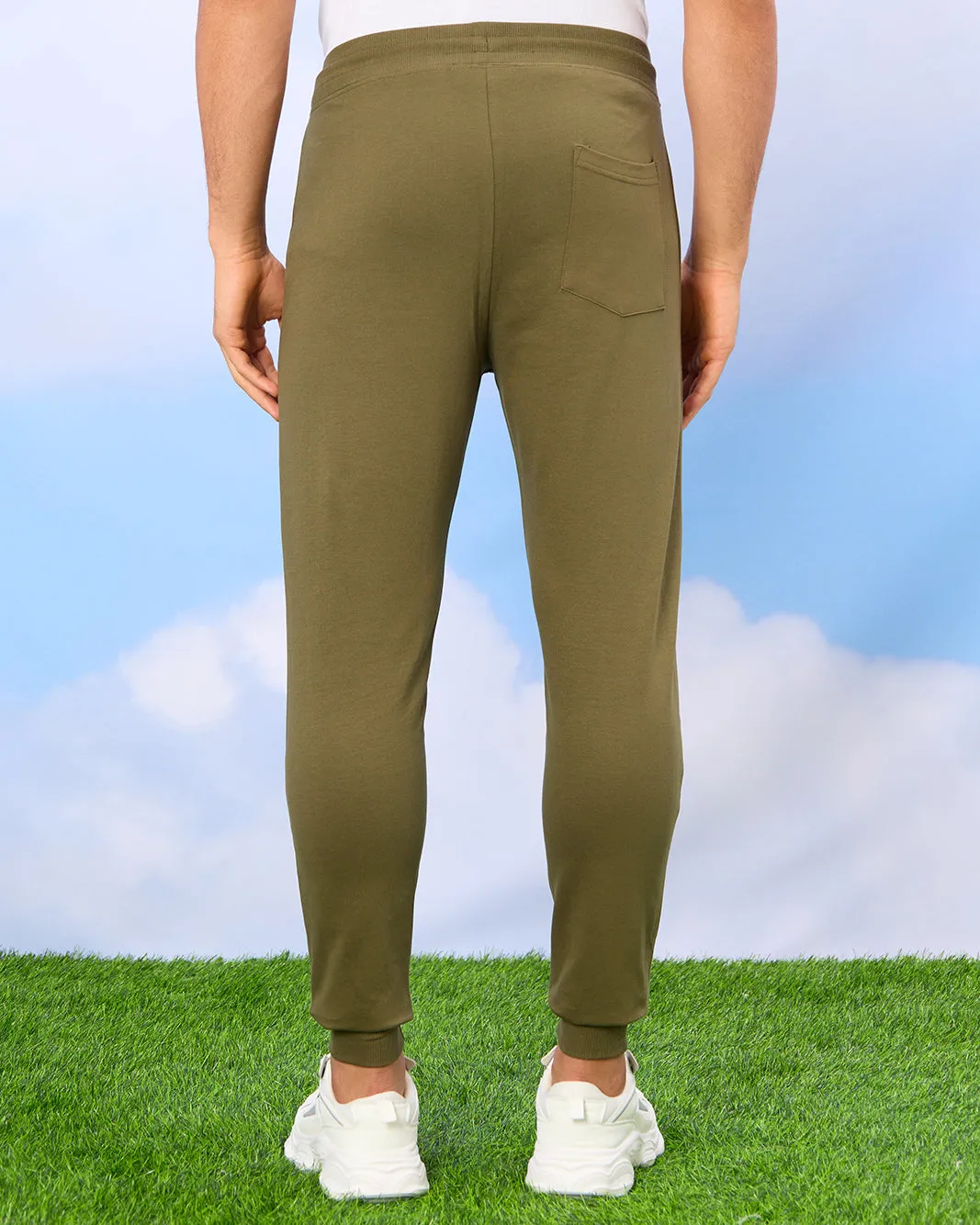Men Olive Plain Active Pants sold by Redtag product image thumbnail 3