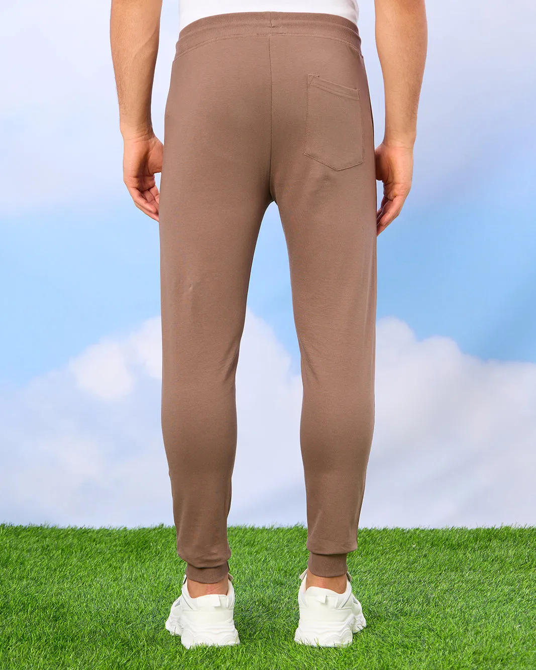 Men Brown Plain Active Pants sold by Redtag product image thumbnail 3