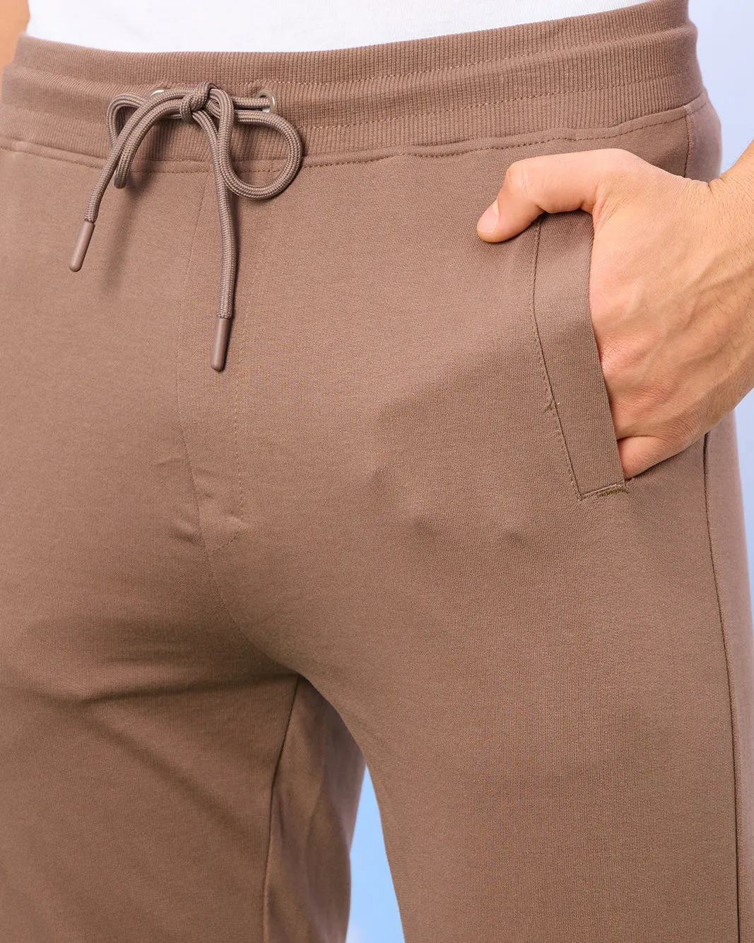 Men Brown Plain Active Pants sold by Redtag product image thumbnail 4