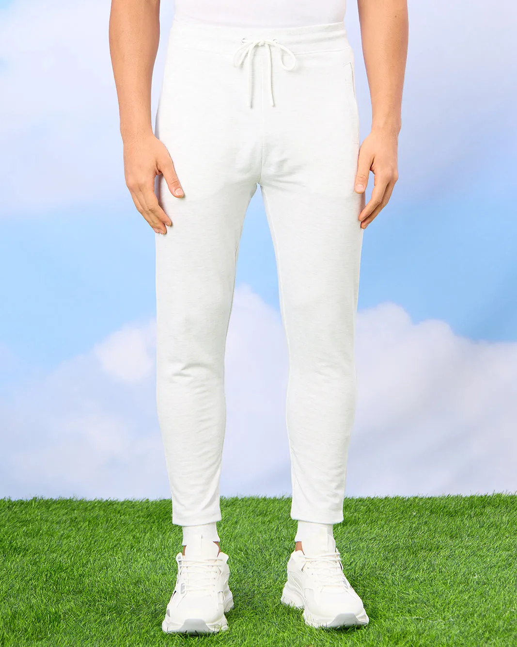 Men White Plain Active Pants sold by Redtag