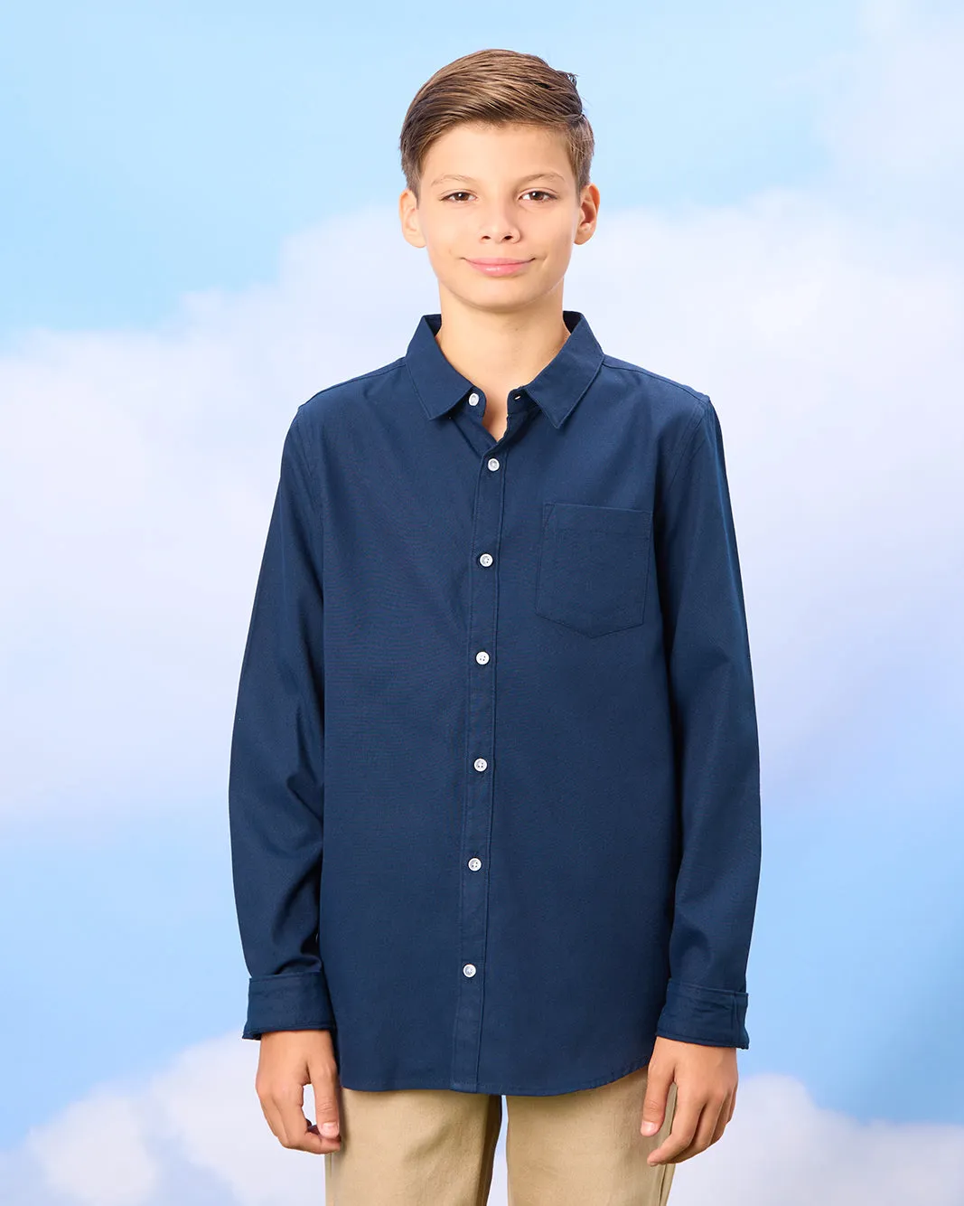 Senior Boys Navy Oxford Shirt sold by Redtag