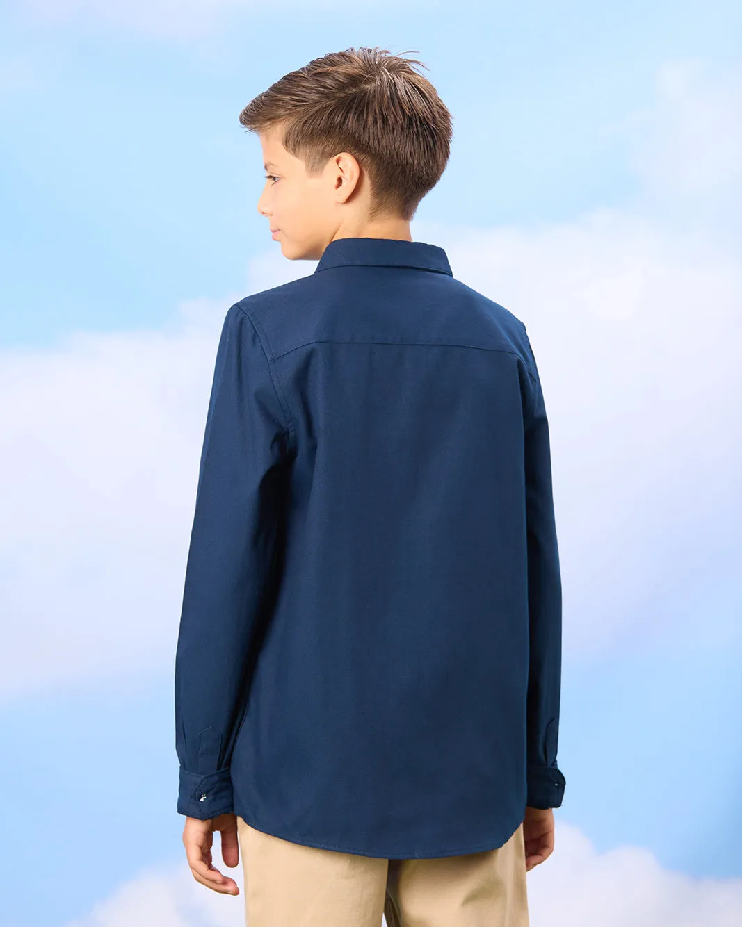 Senior Boys Navy Oxford Shirt sold by Redtag product image thumbnail 3