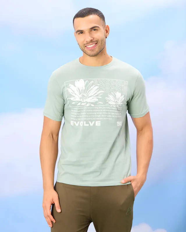 Men Mint Basic Graphic T-shirt sold by Redtag