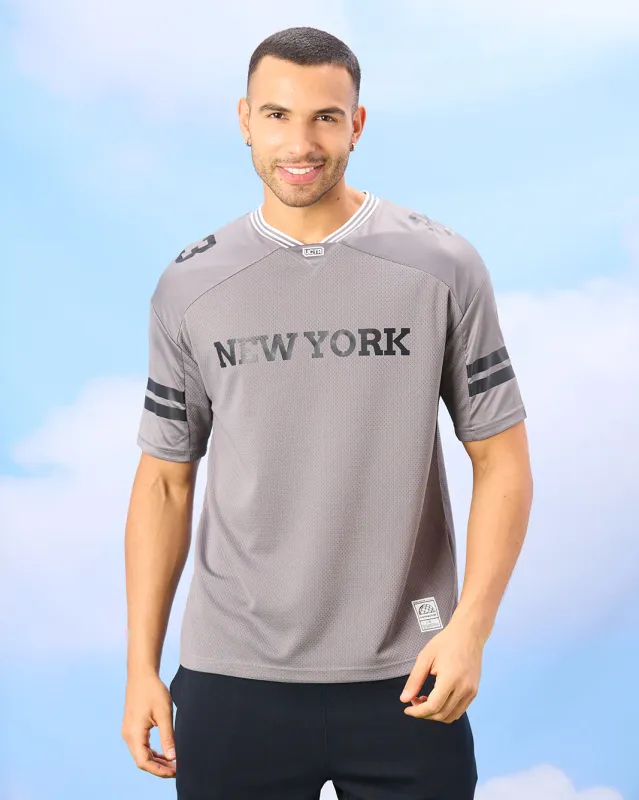 Men Grey New York Oversized T-Shirt sold by Redtag