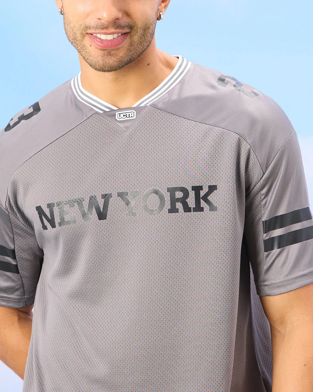 Men Grey New York Oversized T-Shirt sold by Redtag product image thumbnail 4