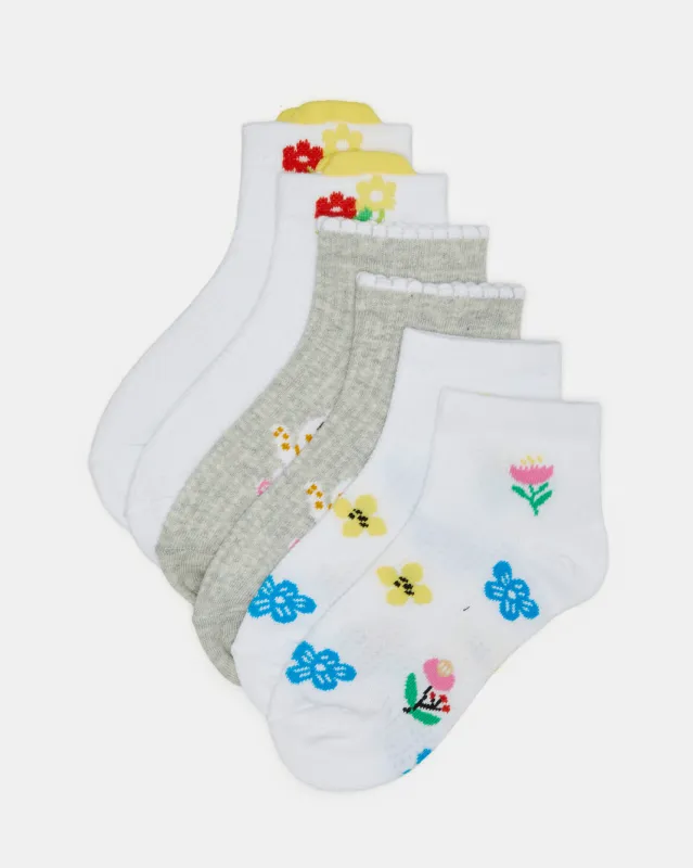 Senior Girls Assorted Ankle Socks (3 Pairs) sold by Redtag