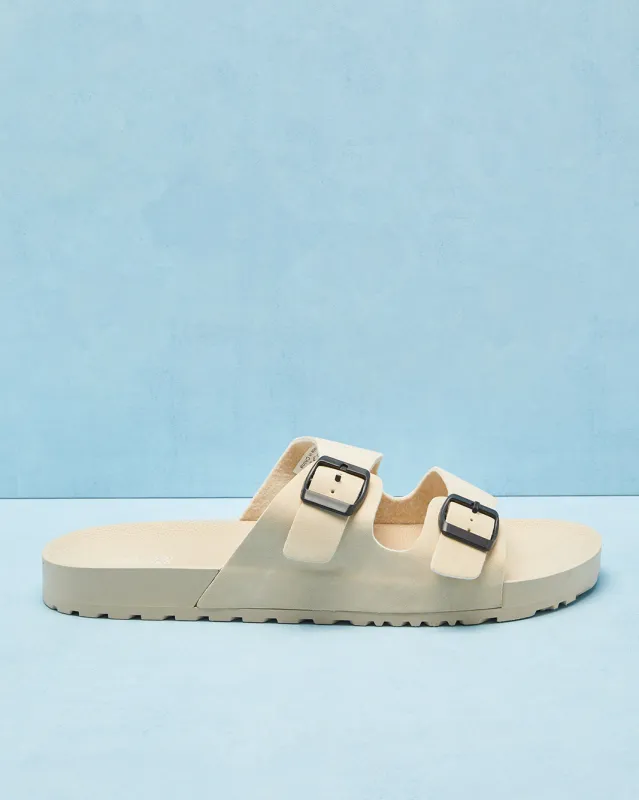 Men Beige Buckle Slide sold by Redtag